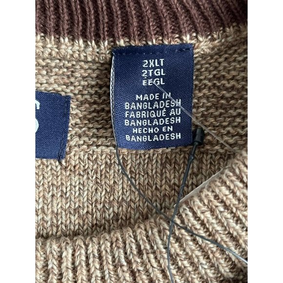 🔧Men’s Knit Sweater Big Tall Size 2X Chaps Crew Neck Long Sleeve Nat Heather - Picture 9 of 11